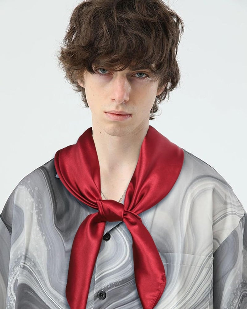 Molans 35 Inch Solid Color Wild Rag, Pure Cowboy Bandanas Oversize Western Neckerchief Bolo Head Scarf for Men Women - Image 2